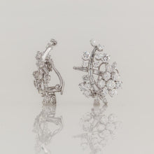 Load image into Gallery viewer, Estate Platinum Diamond Cluster Earrings
