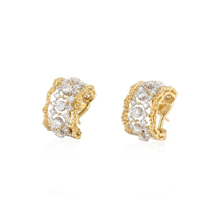Estate Buccellati 18K Two-Tone Gold Diamond Earrings