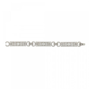 Art Deco Platinum Diamond Plaque Bracelet
