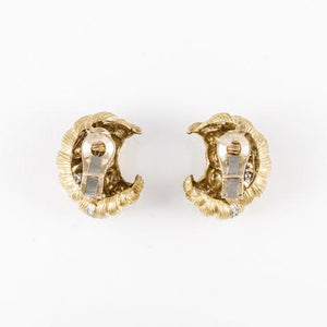 Estate 18k Gold and Diamond Earrings