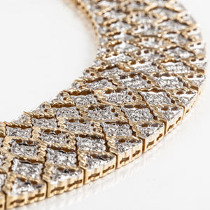 18K Two-Tone Gold Diamond Collar Necklace
