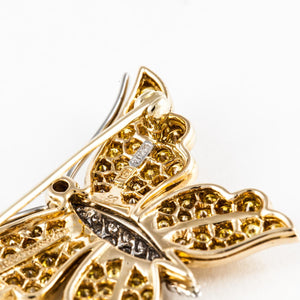 Tiffany & Co. Platinum 18K Gold Yellow Diamond Butterfly Pin