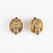 Load image into Gallery viewer, Hammerman Bros. 18K Gold Tourmaline and Diamond Earrings
