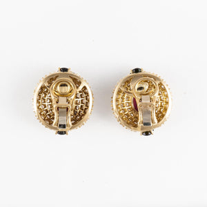 Hammerman Bros. 18K Gold Tourmaline and Diamond Earrings