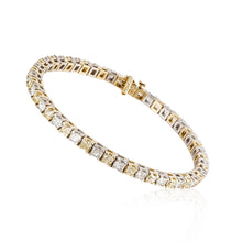 Load image into Gallery viewer, 18K Two Tone Gold Yellow and White Diamond Line Bracelet

