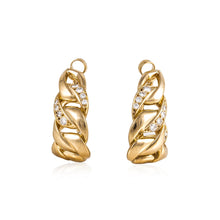Load image into Gallery viewer, Estate Cartier 18K Gold Hoop Earrings with Diamonds
