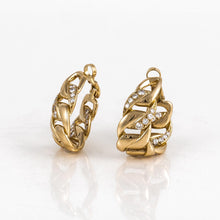 Load image into Gallery viewer, Estate Cartier 18K Gold Hoop Earrings with Diamonds

