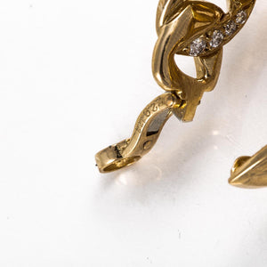 Estate Cartier 18K Gold Hoop Earrings with Diamonds