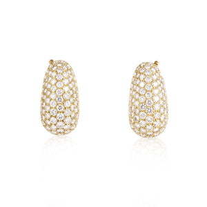 Van Cleef and Arpels 18K Gold Pavé Diamond Earrings