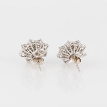 Load image into Gallery viewer, 18K White Gold Diamond Cluster Earrings
