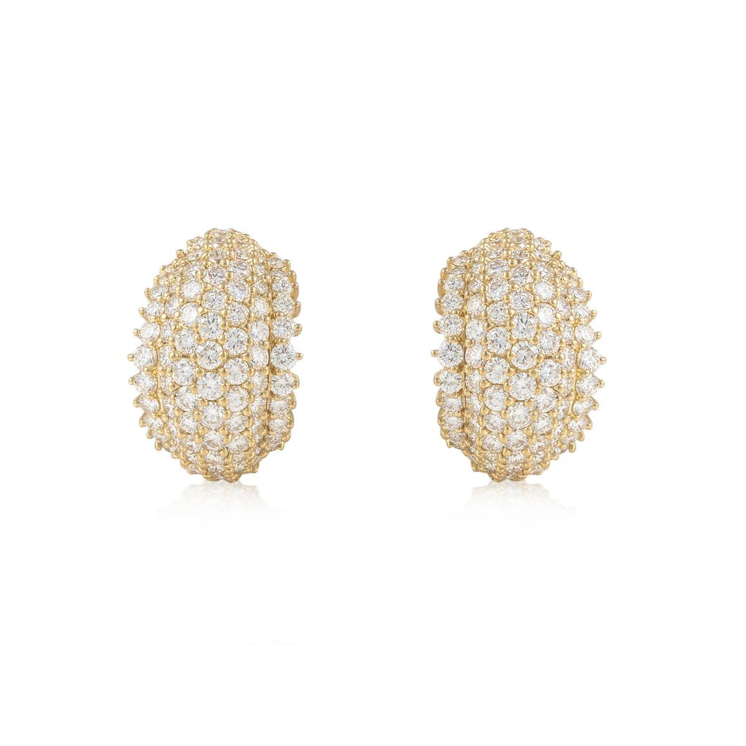 Estate Hammerman Bros. 18K Gold Diamond Earrings