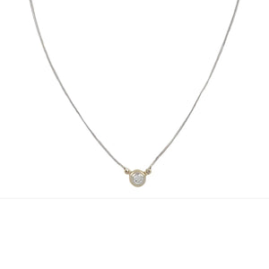 Estate 14K Two-Tone Gold Diamond Drop Necklace