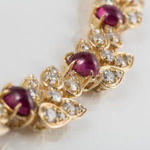 Estate Adler 18K Gold Ruby and Diamond Necklace