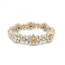 Load image into Gallery viewer, Platinum and 18K Gold Yellow and White Diamond Bracelet
