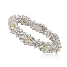 Load image into Gallery viewer, Platinum and 18K Gold Yellow and White Diamond Bracelet
