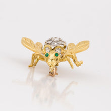 Load image into Gallery viewer, 18K Two Tone Gold Diamond Bee Pin
