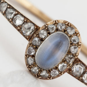Victorian 18K Gold Moonstone and Diamond Bracelet