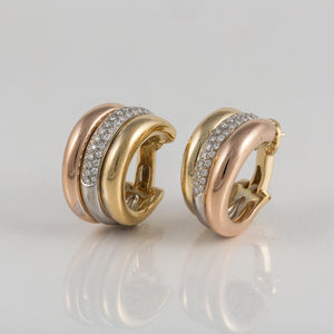 Cartier 18K Trinity Diamond Earrings