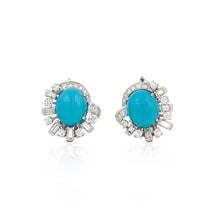 Load image into Gallery viewer, Retro Turquoise and Diamond Earrings
