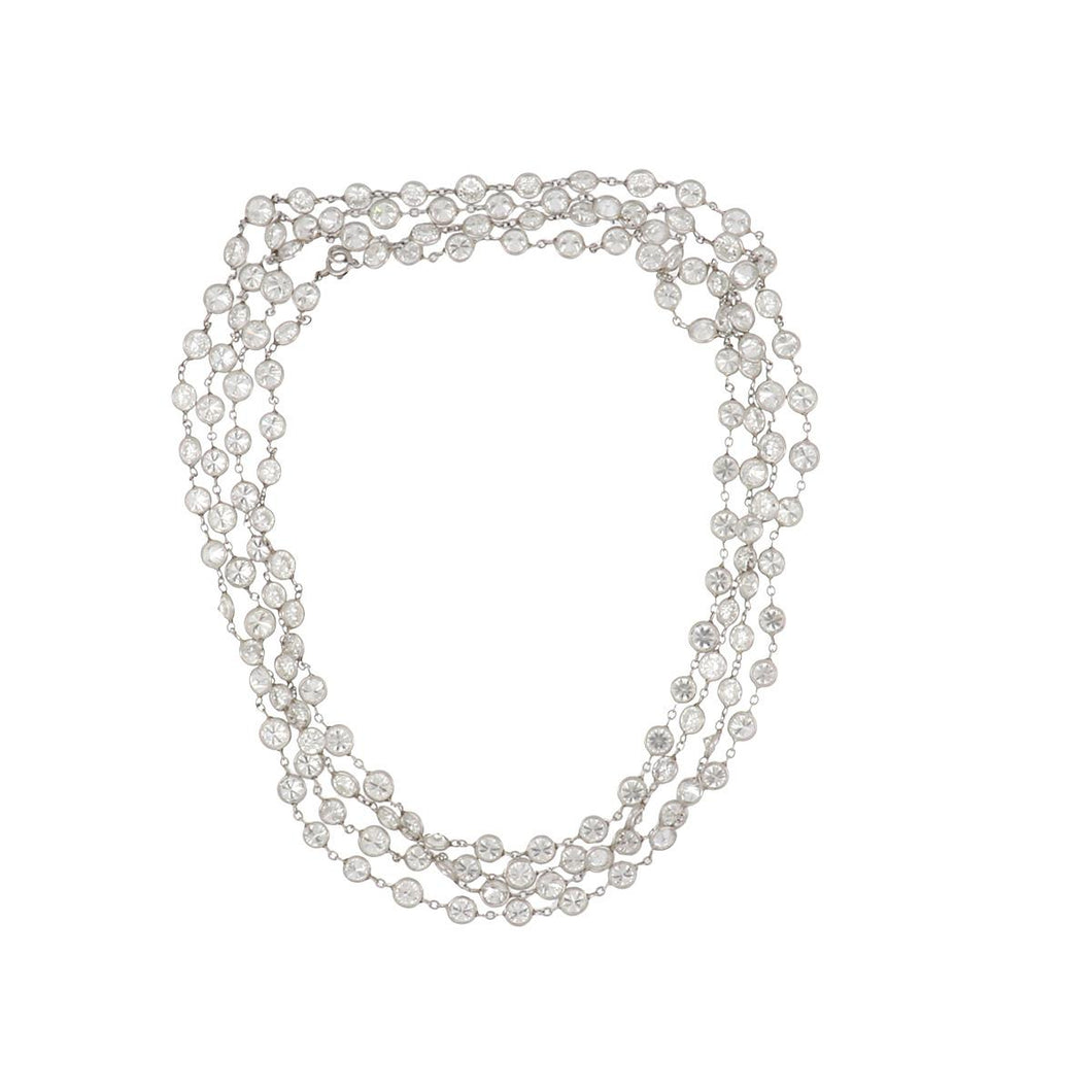 Important Mid-Century Platinum Diamonds-by-the-Yard Longuard Chain