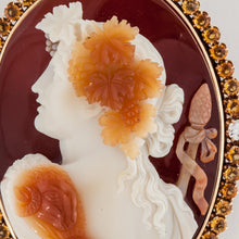 Load image into Gallery viewer, Victorian 14K Gold Hardstone Bacchus Cameo With Citrines and Diamonds
