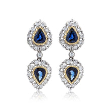 Load image into Gallery viewer, Estate Buccellati 18K White Gold Sapphire and Diamond Earrings
