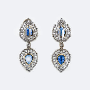 Estate Buccellati 18K White Gold Sapphire and Diamond Earrings