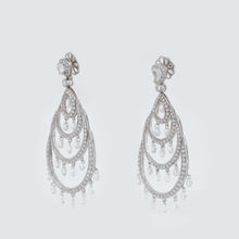 Load image into Gallery viewer, 18K White Gold Diamond Chandelier Earrings
