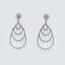 Load image into Gallery viewer, 18K White Gold Diamond Chandelier Earrings
