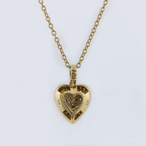 Fred Paris 18K Gold Diamond Heart Pendant Necklace