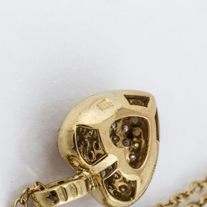 Fred Paris 18K Gold Diamond Heart Pendant Necklace