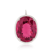 Load image into Gallery viewer, 18K White Gold Rubellite Tourmaline and Diamond Pendant
