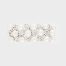 Load image into Gallery viewer, 18K White Gold Cultured Pearl and Diamond Bracelet
