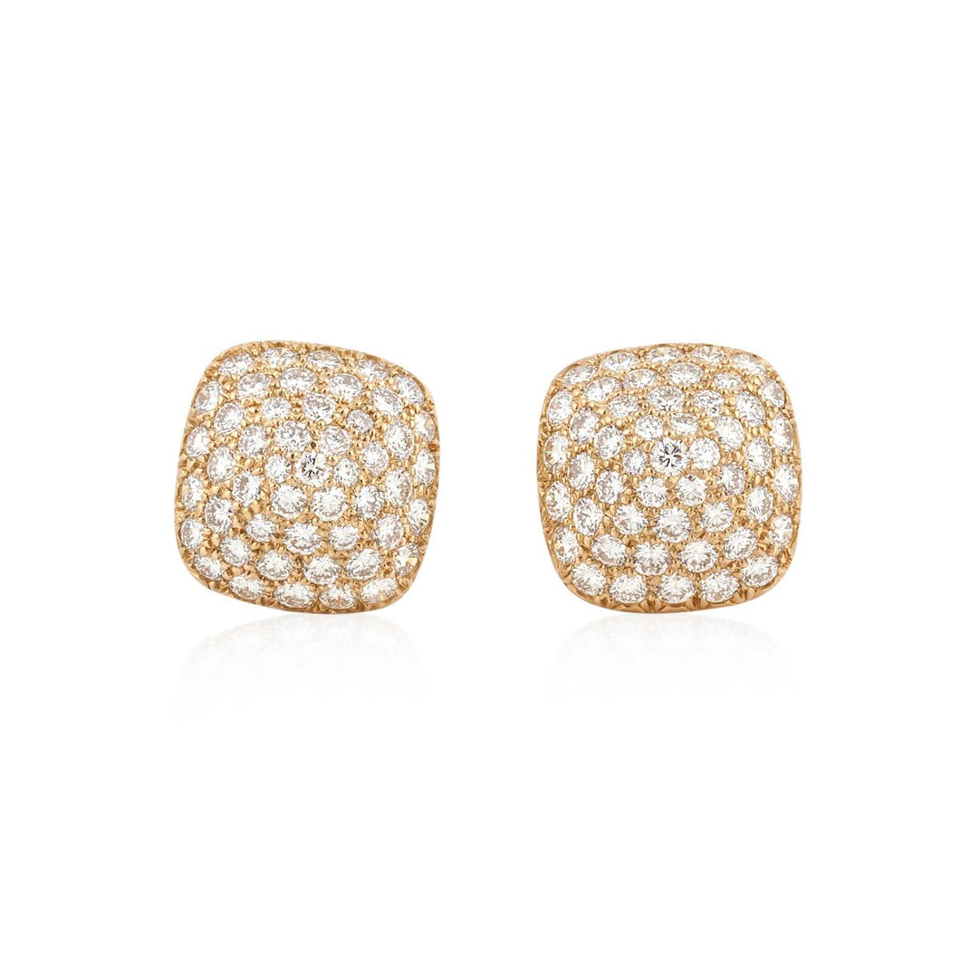 Oscar Heyman Bros 18K Gold Pavé Diamond Earrings