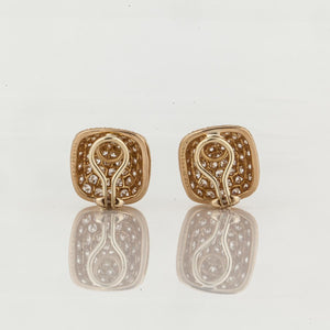 Oscar Heyman Bros 18K Gold Pavé Diamond Earrings