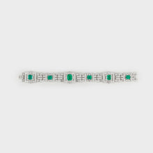 Load image into Gallery viewer, Platinum Emerald and Diamond Bracelet
