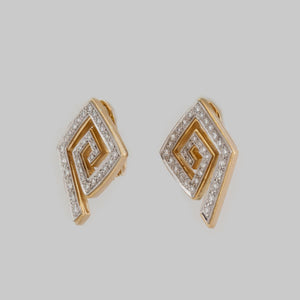 Estate LaLaounis 18K Gold and Diamond Earrings