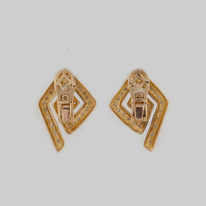 Estate LaLaounis 18K Gold and Diamond Earrings