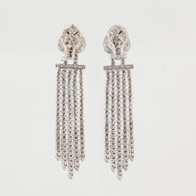 Load image into Gallery viewer, 18K White Gold Brown and White Diamond Dangle Earrings
