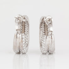 Load image into Gallery viewer, Estate 18K Gold Diamond Double Hoop Earrings
