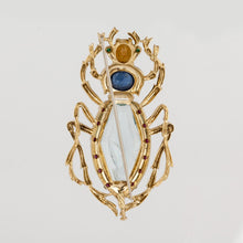 Load image into Gallery viewer, Estate Austrian 18K Gold Multi-Gemstone Bug Brooch
