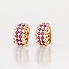 Load image into Gallery viewer, Estate 18K Gold Oscar Heyman Ruby and Diamond Earrings

