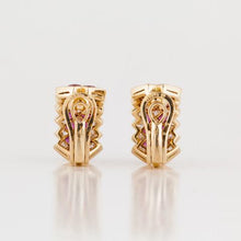 Load image into Gallery viewer, Estate 18K Gold Oscar Heyman Ruby and Diamond Earrings

