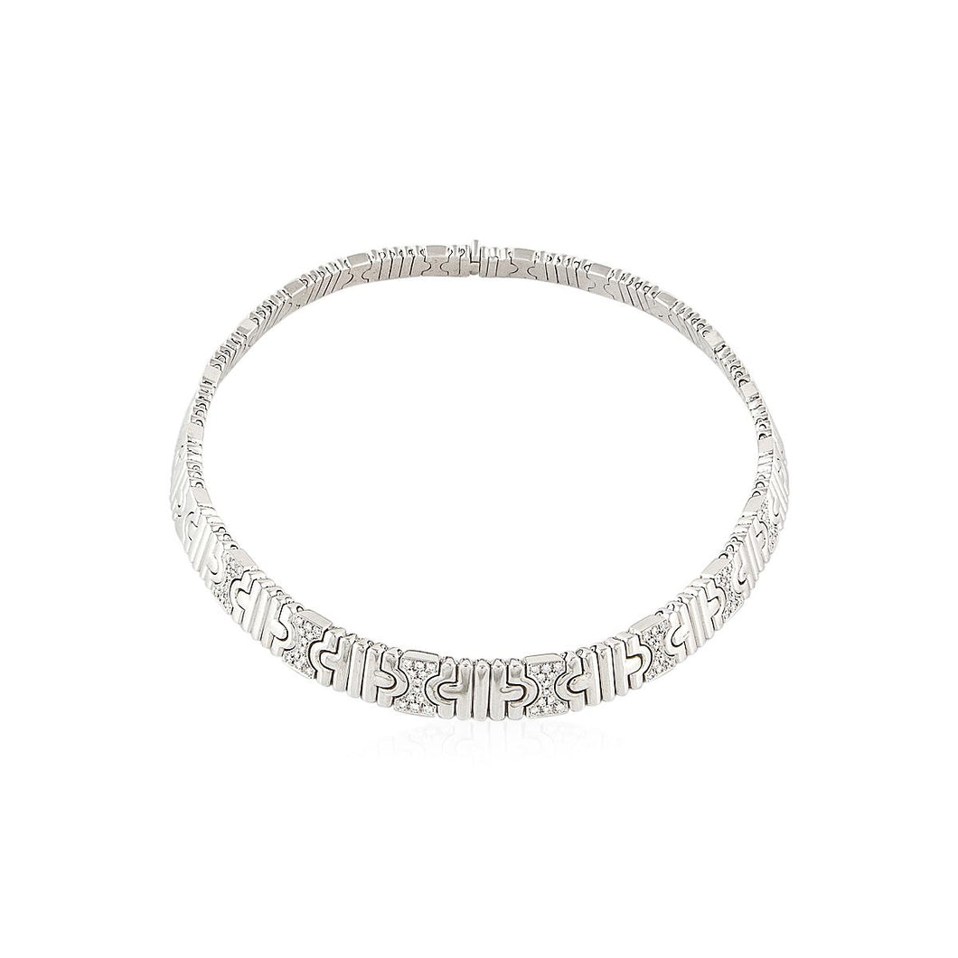 Estate Bulgari 18K White Gold Parentesi Diamond Necklace