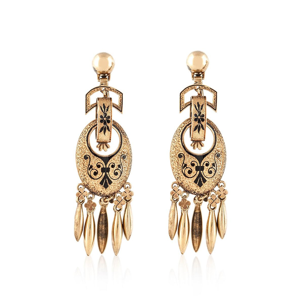 Victorian 14K Gold Dangle Earrings