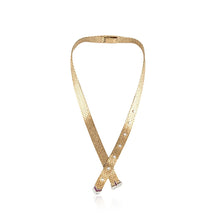 Load image into Gallery viewer, Retro 14K Gold Diamond and Ruby Buckle Necklace
