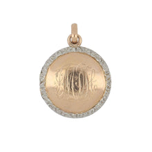 Load image into Gallery viewer, Estate 14K Two-Tone Gold Round Locket with Monogram
