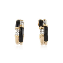 Load image into Gallery viewer, Estate Kutchinsky 18K Gold Onyx and Diamond Earrings
