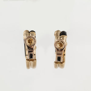 Estate Kutchinsky 18K Gold Onyx and Diamond Earrings