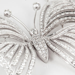 Estate Garavelli 18K White Diamond Butterfly Necklace